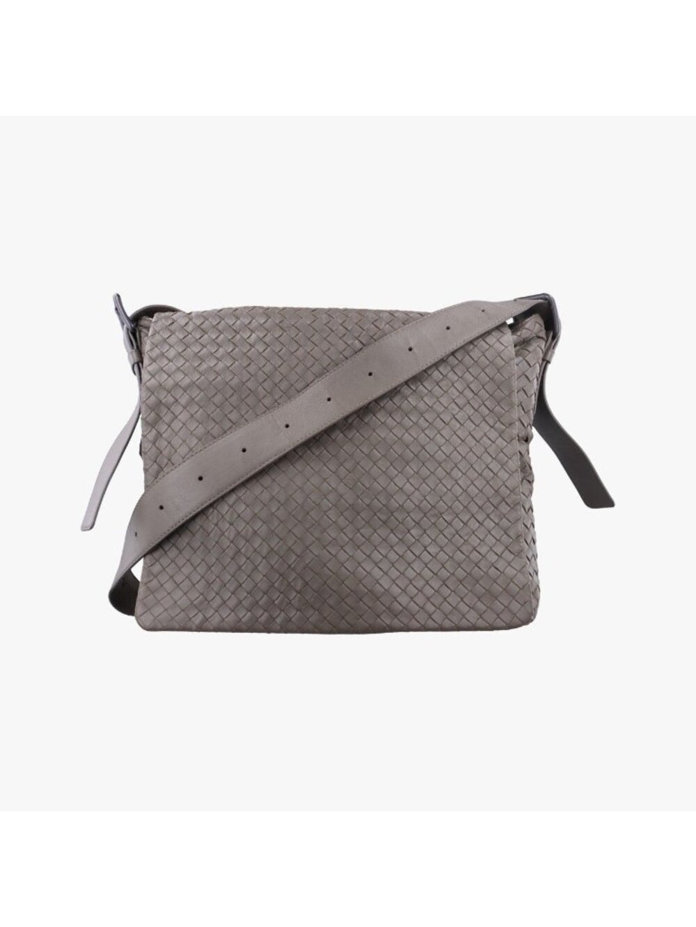 Bottega Veneta Intrecciato Gray Lambskin Shoulder Bag
